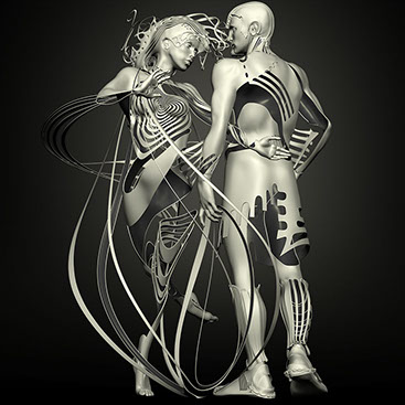 "A Play of Chess" - a graphic sculpture by Ingrid Magalinska