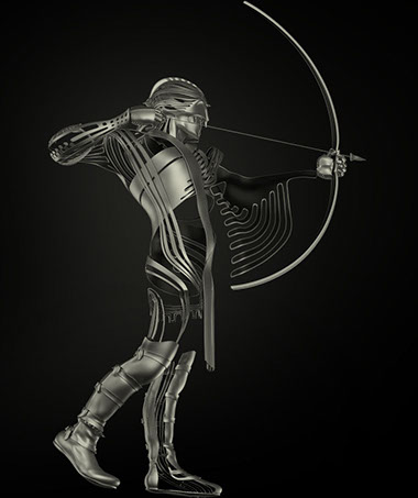 "Aiming the Intention" - a graphic sculpture by Ingrid Magalinska