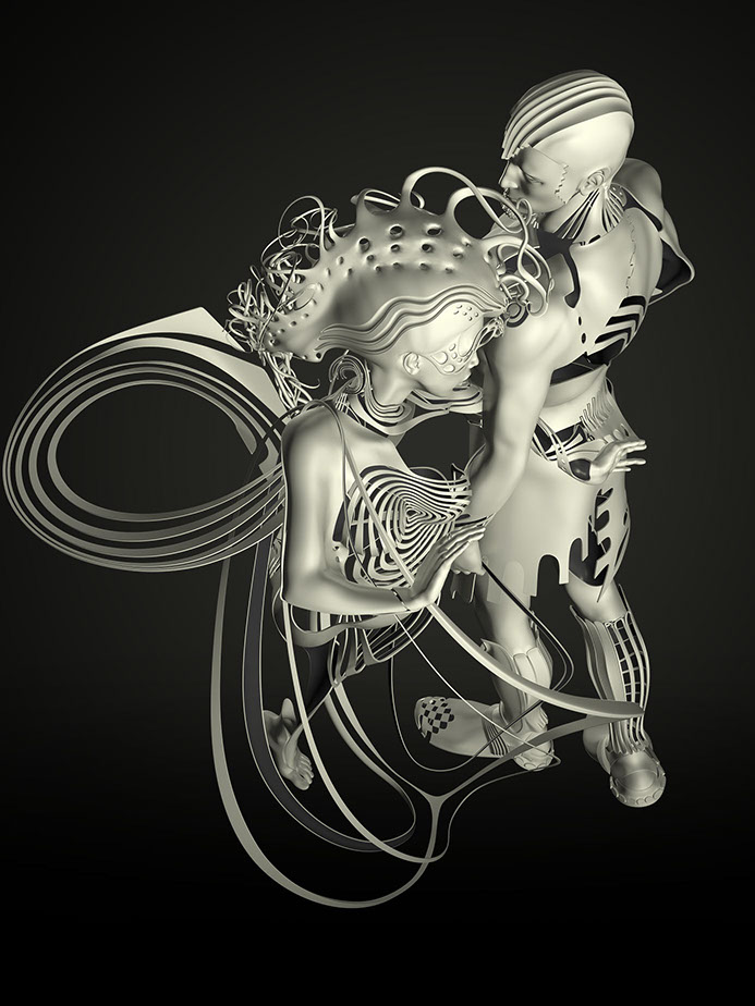 "A Play of Chess" - a graphic sculpture by Ingrid Magalinska